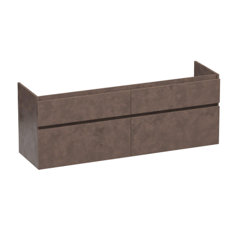 BRAUER Delight meuble sous-lavabo - 160x46x60cm - 4 tiroirs à fermeture douce - sans poignée - 2 découpes pour siphon - Erosion SW1199399