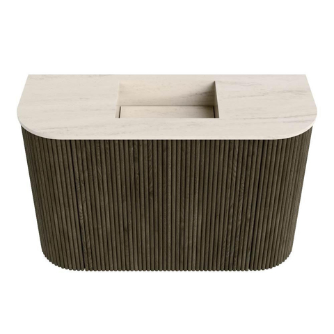 Mondiaz JOYA-DLUX Meuble de toilette 63,2cm - arrondi gauche et droite couleur Shadow - Vasque FAYE position Milieu Sans trou de robinet couleur Meli SW1424925
