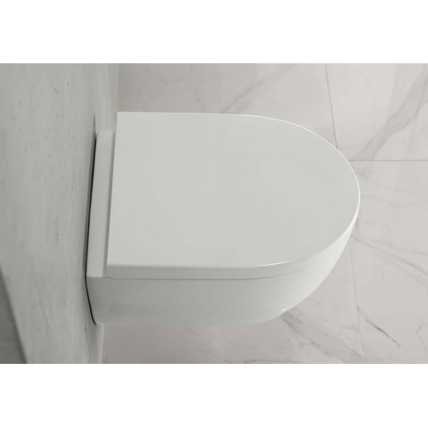 Geberit ICon Wandclosetpack - compact - 49cm - rimfree - softclose - quickrelease - diepspoel - glans wit SW730645