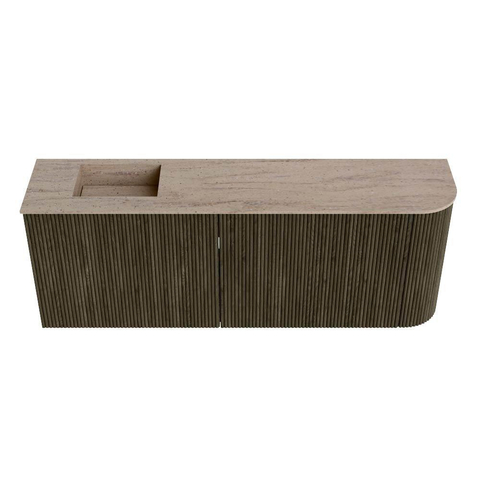 Mondiaz JOYA-DLUX 111.6cm toiletmeubel - ronding rechts kleur Shadow - Wastafel FAYE positie Links Zonder kraangat kleur Saba. SW1426258