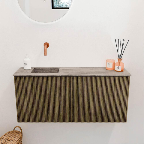 Mondiaz JOYA-DLUX 90cm toiletmeubel - kleur Dusk - Wastafel FAYE positie Links Zonder kraangat kleur Oza. SW1425986
