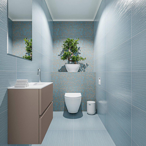 MONDIAZ ADA Toiletmeubel 60x30x50cm met 1 kraangaten 2 lades smoke mat Wastafel Lex rechts Solid Surface Wit SW472571