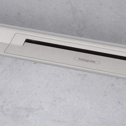 Hansgrohe RainDrain Flex Caniveau de douche - 80cm - raccourcissable - montage mural - brushed stainless steel SW1590372