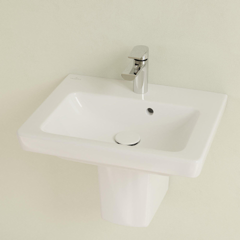 Villeroy & Boch Subway 2.0 fontein - 50x40cm - 1 kraangat - met overloop - White Alpine (glans wit) 1024199