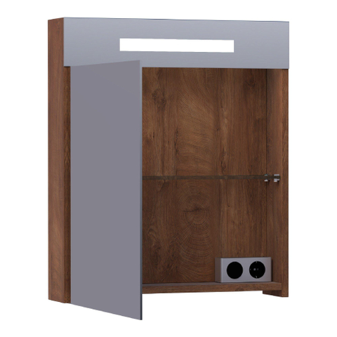 BRAUER Promise Deluxe armoire de toilette – 59 x 70 x 15 cm – LED directe – ouverture à gauche – Forest Cacao SW371685