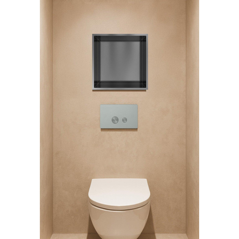 Hotbath &MORE Inbouwbox of inbouwnis - 30x30x10 - frameless + LED - PVD - geborsteld gunmetal (antraciet) SW1246565