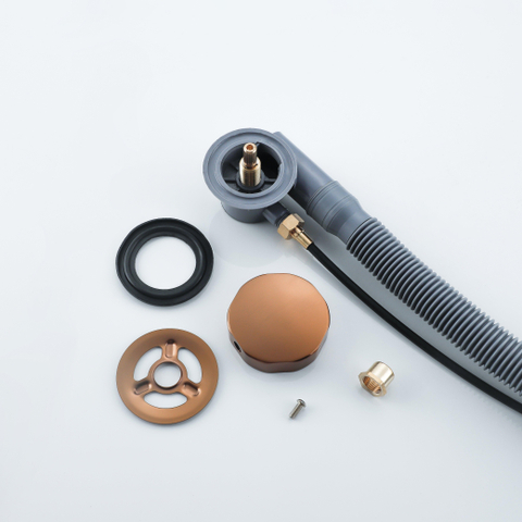 Fortifura Calvi Badafvoercombinatie - draaibediening - geschikt - voor bodemdikte 10-20mm - geborsteld koper OUTLETSTORE STORE44983