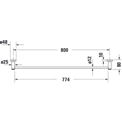 Duravit D-code Handdoekhouder - 80cm - hoogglans chroom 0315319