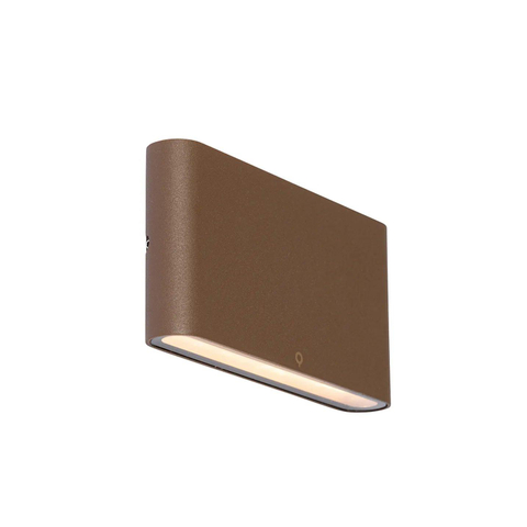 QAZQA Batt wandlamp - 17.5x9x3cm - incl. LED - IP65 - mat roestbruin (koper) SW1187248