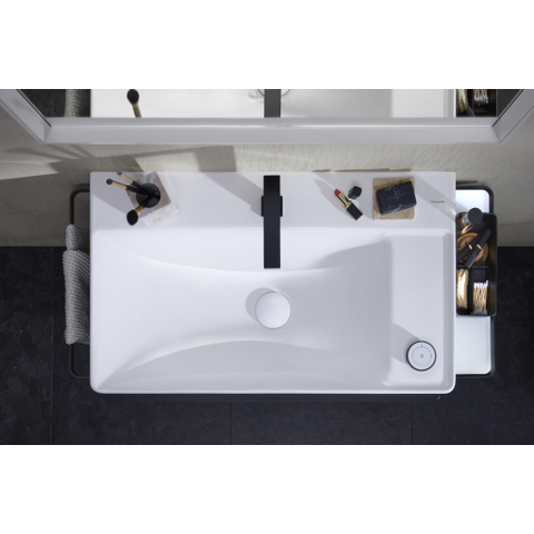 Hansgrohe Tecturis E Wastafelmengkraan - push to open plug - 15.8cm uitloop - coolstart - mat zwart SW918665