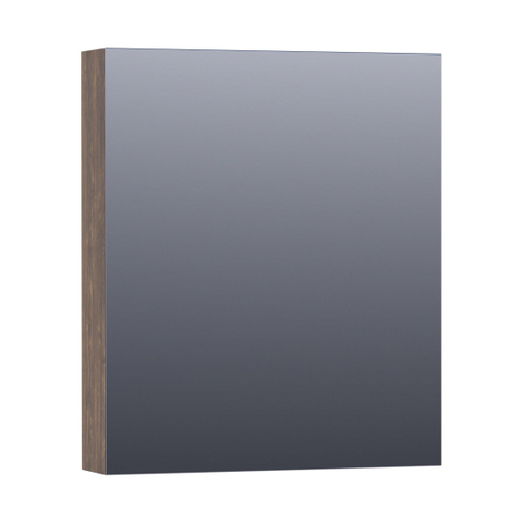 BRAUER Impress Deluxe Armoire de toilette 59x70x15cm éclairage intégré rectangulaire 1 portes pivotantes MFC Grove SW371733