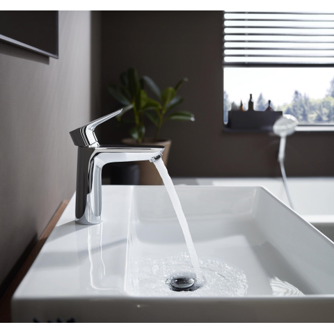 Hansgrohe Talis e 1 greeps wastafelkraan - 110 PopUp - trekwaste - hoogglans chroom SW28983