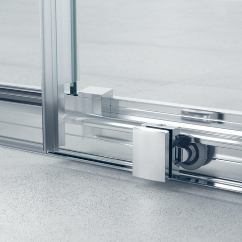 Marenza Slide Quick Fit Porte coulissante - 90x190cm - verre de sécurité 6mm - profilé alu - anti-calcaire - chrome SW238223