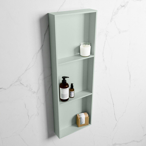 Mondiaz Easy nis 29.5x89.5x8cm voor Inbouw/opbouw 3 open vakken Solid surface Greey/Greey SW643861