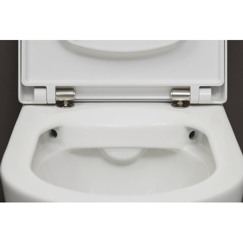 Duravit Me by starck WC-zitting - 43.8x37.4x5.1cm - compact - met softclose - met quickrelease - kunststof - afneembaar - wit glanzend 0293438
