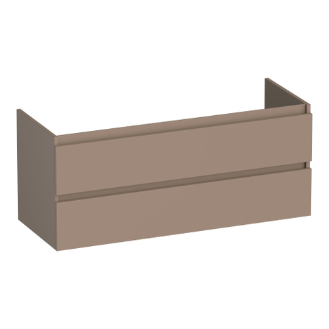 BRAUER Joy meuble sous-lavabo 120 2 tiroirs softclose - sans poignées - 1 découpe pour siphon - moka mat SW1201055