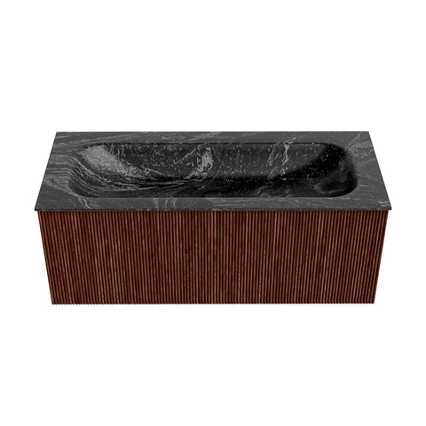 Mondiaz KURVE-DLUX Badkamermeubelset - 110x46x40cm - 1 lade - wastafel solid surface - midden - zonder kraangat - Ruby SW1416046