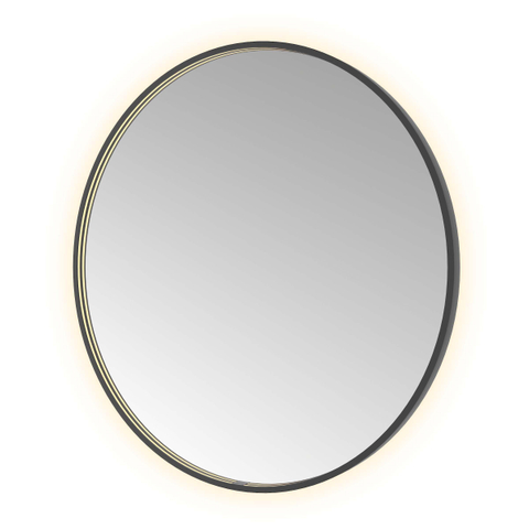Hotbath &MORE Spiegel Round - diameter 100cm - direct en indirect LED - spiegelverwarming - dimbaar - met afstandsbediening - PVD - geborsteld zwart SW1245872