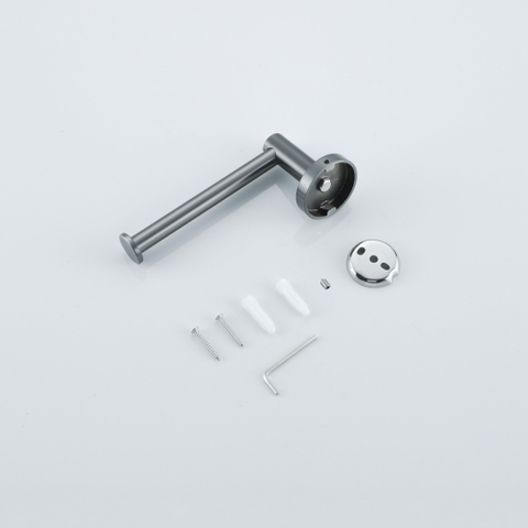 Fortifura Calvi toiletrolhouder/reserverolhouder - zonder klep - rond - PVD - Geborsteld gunmetal (antraciet) OUTLETSTORE STORE43787