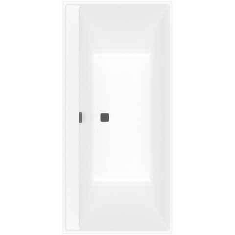 Villeroy & Boch Collaro kunststof - inbouw duobad acryl rechthoekig - 190x90x47cm - zonder poten zwart/stone wh - Stone White (mat wit) SW354287
