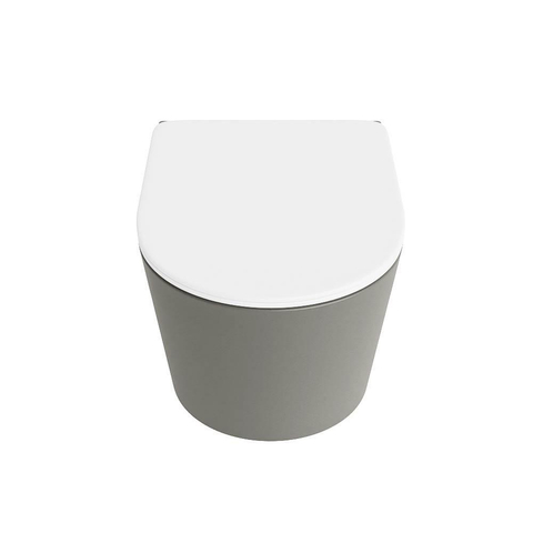 Mondiaz LAVIE hangtoilet – spoelrandloos – 36 x 53 cm – met softclose zitting – Smoke (lichtbruin), zitting Talc (wit) SW1208763