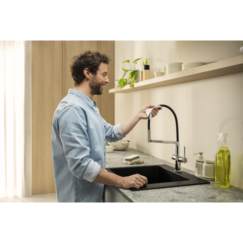 Hansgrohe Talis Select M54 PowderSpray eengreeps keukenkraan Semi-Pro 3jet chroom SW1383029