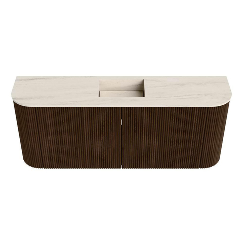 Mondiaz JOYA-DLUX 103.2cm toiletmeubel - ronding links en rechts kleur Walnut - Wastafel FAYE positie Midden Zonder kraangat kleur Meli. SW1424448