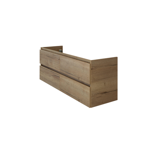 H&R Badmeubelen Infinity Wastafelonderkast - 140x44.8x55cm - 4 lades - greeploos - natuur eiken SW462814