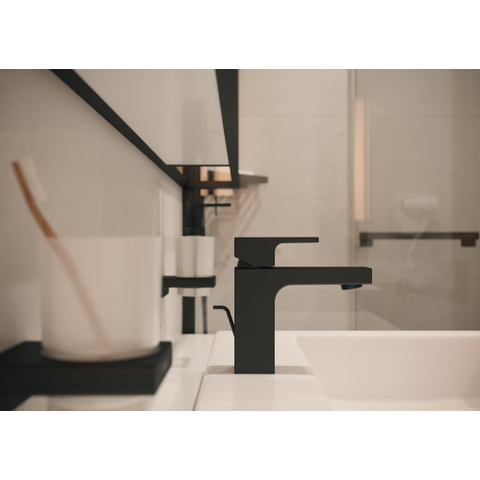 Hansgrohe AddStoris Q glashouder - met glas - mat zwart SW651218