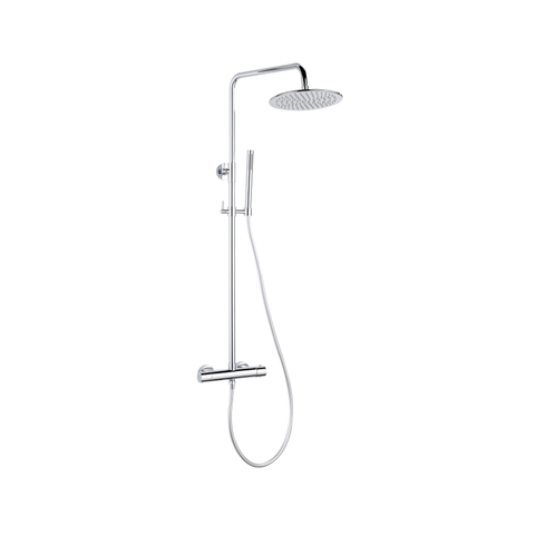 Fortifura Calvi Regendoucheset - thermostatisch - 30cm - hoofddouche - gladde slang - staaf handdouche - hoogglans chroom SW1204421