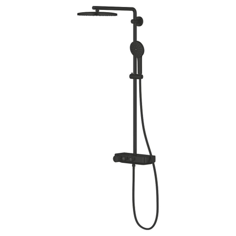 GROHE Vitalio Joy doucheset - 28cm - rond - thermostatisch - SmartControl - mat zwart SW1590070