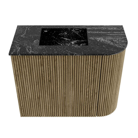 Mondiaz JOYA-DLUX Meuble de toilette 51,6cm - arrondi droit couleur Dusk - Vasque FAYE position Gauche Sans trou de robinet couleur Lava SW1423271