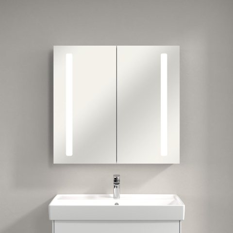Villeroy & Boch my view 14 My view spiegelkast - 80x75cm - 2 deuren en led verlichting - zilver 1024980