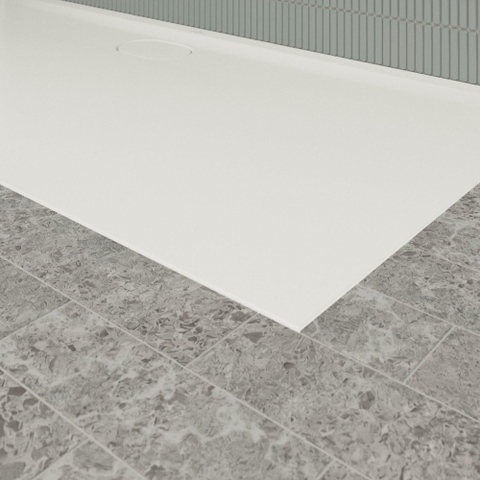 Villeroy & Boch Ecora douchebak - 170x80x3.5cm - afvoer lange zijde - stone white (wit) SW1559026