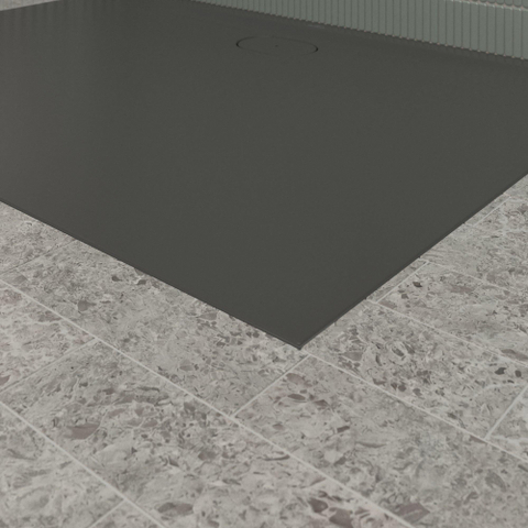 Villeroy & Boch Ecora douchebak - 140x100x3.5cm - afvoer lange zijde - anthracite (antraciet) SW1558951