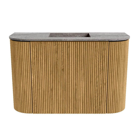Mondiaz JOYA-DLUX 63.2cm toiletmeubel - ronding links en rechts kleur Oak - Wastafel FAYE positie Midden Zonder kraangat kleur Oza. SW1424125