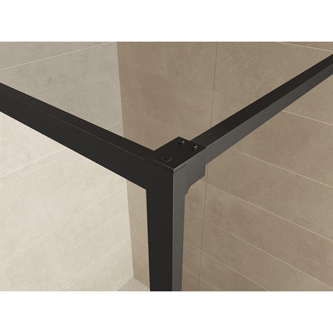 Wiesbaden Square Inloopdouche - 110x200cm - 8mm - nano helder glas - mat zwart SW484794