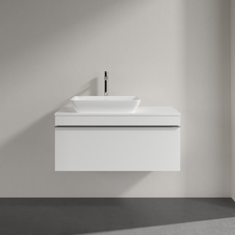 Villeroy & Boch Venticello Meuble sous lavabo 95.7x50.2x43.6cm avec 1 tiroir pour lavabo à poser gauche blanc brillant 1025483