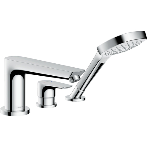 Hansgrohe Talis e Afdekset - 3 gats badrandcombinatie - inclusief Secuflex slanggarnituur - hoogglans chroom SW31951