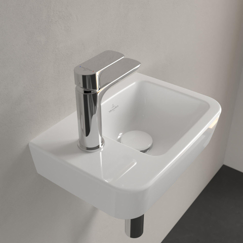 Villeroy & Boch O.novo lave-mains 36X25cm - 1 trou de robinet à gauche sans trop-plein ceramic+ blanc SW448502