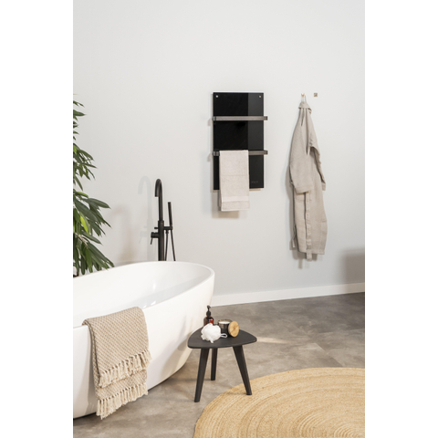 Eurom Sani 400 Comfort Panneau infrarouge salle de bains 83.5x48.1cm Wifi 400watt Verre Noir SW481879