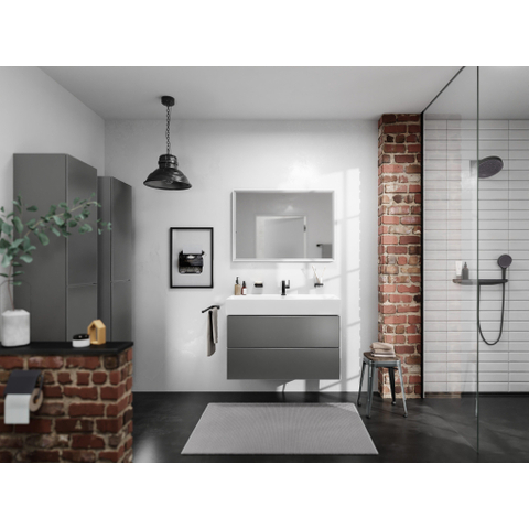 Hansgrohe Xevolos E Armoire haute - 176x40x37cm - 2 portes - façade metallic slate grey - push to open - charnière à droite - slate matt grey SW995452