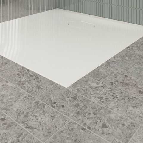 Villeroy & Boch Ecora douchebak - 80x80x3.5cm - afvoer korte zijde - white alpine (wit) SW1558986
