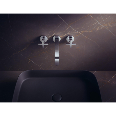 AXOR Citterio jeu de finition couleur pour robinet mural avec poignée en croix sans rosace 22 cm chrome 0467298