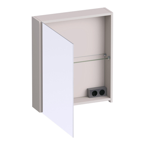 BRAUER Impress armoire de toilette – 59 x 70 x 15 cm – ouverture à gauche, porte-miroir double face – Sable SW1199021