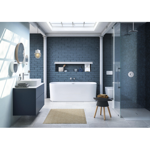 Villeroy & Boch Squaro infinity kunststof douchebak quaryl rechthoekig - 140x90x4cm - Stone White (mat wit) SW228359