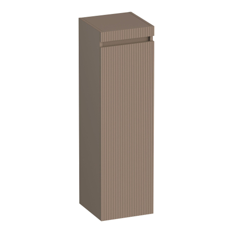 BRAUER Joy Wavy Armoire haute - 120x35x35cm - 1 porte - ouverture à droite - sans poignée - moka mat SW1201323