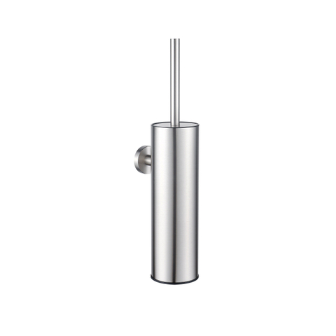 Fortifura Calvi toiletborstelhouder - gesloten model - wand - rond - PVD - geborsteld RVS SW1111542