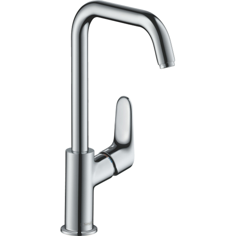 Hansgrohe Focus E2 wastafelkraan - met hoge - draaibare uitloop - inclusief ComfortZone - 240 met waste - hoogglans chroom 0605545