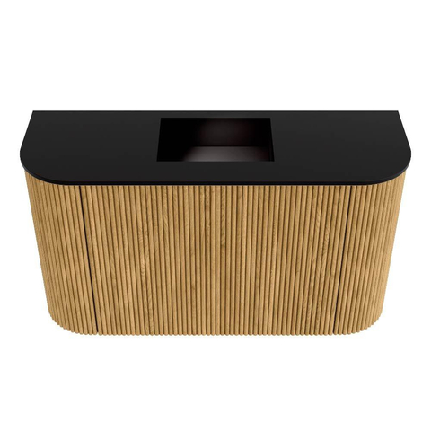 Mondiaz JOYA 73.2cm meuble de toilette - arrondi gauche et droite couleur Chêne - Vasque FAYE position Milieu Sans trou de robinet couleur Urban SW1421224